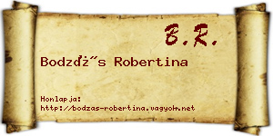 Bodzás Robertina névjegykártya